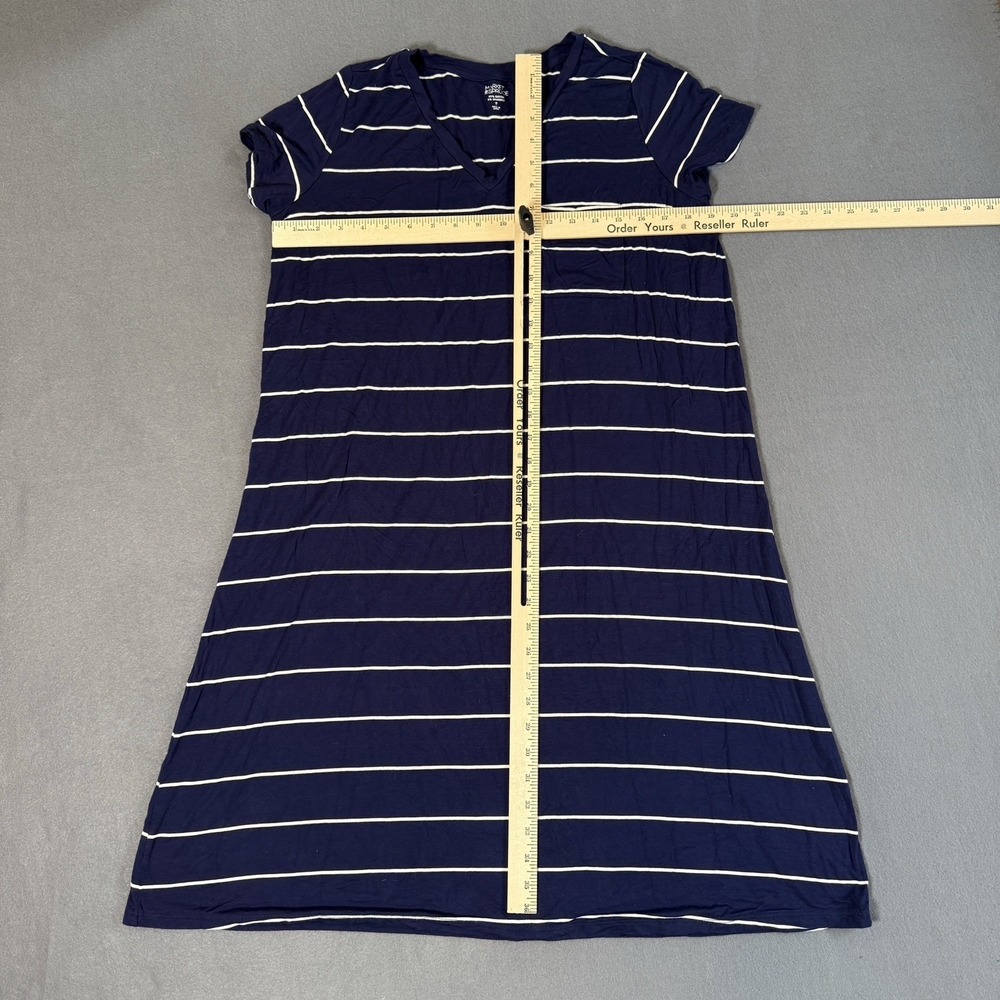 Market & Spruce Alison Navy White Striped T-shirt Dress V-Neck Preppy Women's LG - Picture 5 of 5